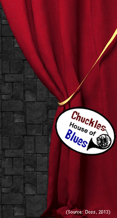 Right Curtain with Chucles Blues Logo