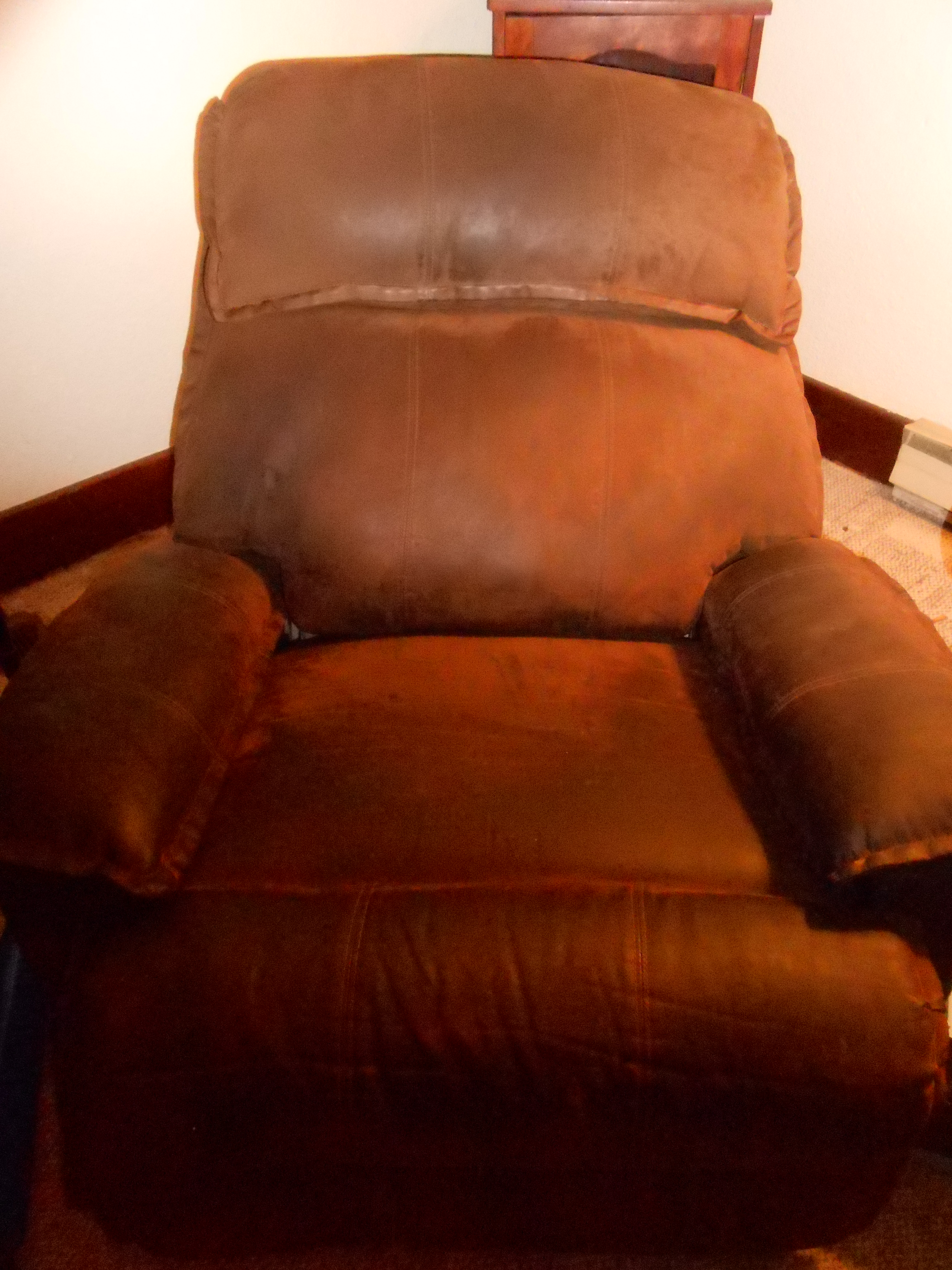brown recliner with massage